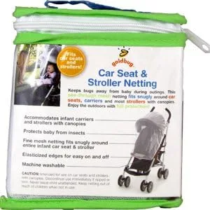 Vista 3 de Asiento de coche y carriola Malla – Proteger Bebé Contra Insectos, 1 PC, (Oro Bug)