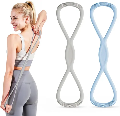 Vista 9 de Figura 8 banda de resistencia, figura 8 bandas de resistencia para mujeres y hombres, figura de banda de resistencia para entrenamiento, asas