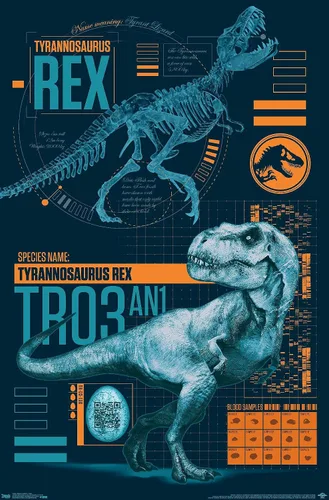 Vista 10 de Trends International Jurassic World: Fallen Kingdom - Póster de pared T-Rex, 14.725 x 22.375 pulgadas, versión enmarcada de madera de granero