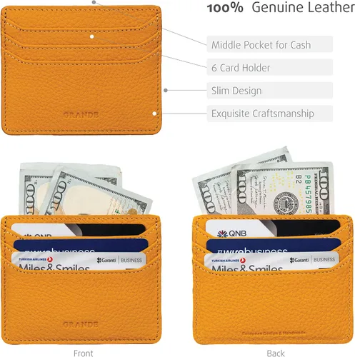 Vista 3 de Grande -3633 Estuches para tarjetas, Amarillo, Minimalista