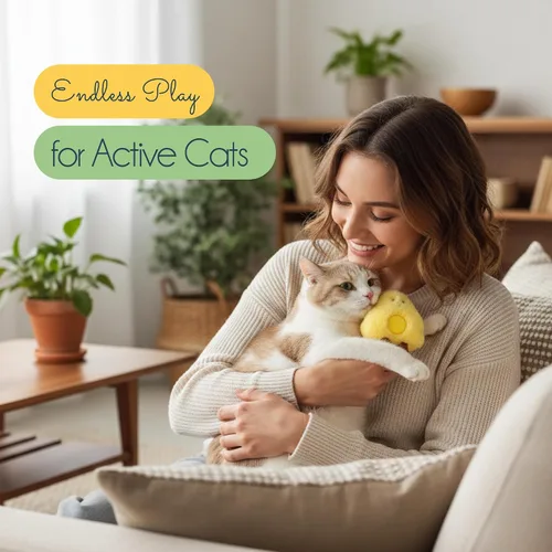 Vista 7 de Oh My Cat! Juguetes interactivos para gatos: suministros eléctricos automáticos para gatos aburridos de interior, gatitos y mascotas adultas