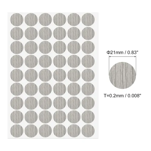 Vista 2 de uxcell 1 hoja/54 calcomanías para cubrir agujeros de tornillo, de cloruro de polivinilo de 0.827 in de diámetro, tapas autoadhesivas a prueba