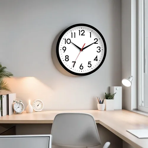 Vista 7 de DAXSMY Reloj de pared analógico pequeño de 8 pulgadas, silencioso, sin tictac, funciona con pilas, moderno, simple, decorativo, para cocina