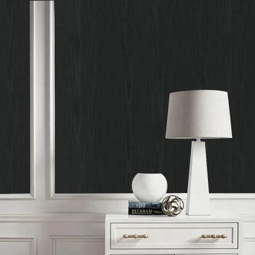 Vista 4 de Arthome - Papel tapiz para despegar y pegar, contacto de madera negra, papel tapiz negro, papel tapiz autoadhesivo y extraíble para encimera Negro