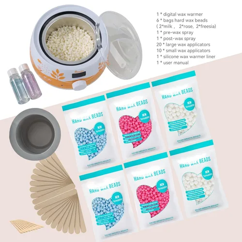 Vista 9 de Kit de depilación para mujer, calentador de cera para depilación, 6 bolsas S3