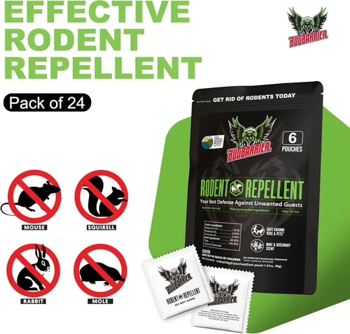 Vista 3 de Bolsas de disuasión repelentes de ratones extra fuertes, USDA 99% a base biológica, aceites de menta y romero repelen ratones que anidan