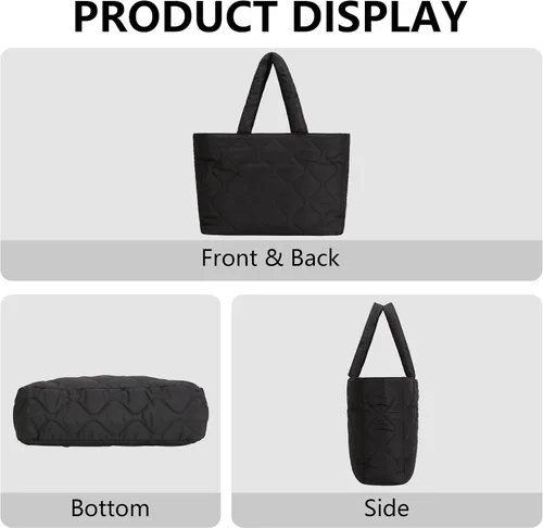Vista 5 de Plusfeel Bolsa grande acolchada para mujer, bolsa acolchada y acolchada