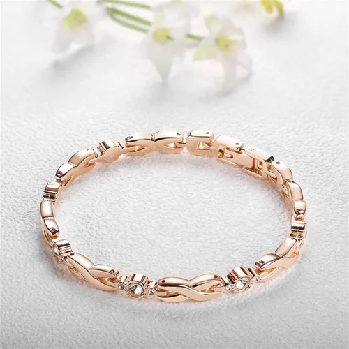 Vista 4 de CdyBox Reloj de cristal para mujer con 3 pulseras, reloj de pulsera de cuarzo, 4 piezas, juego de joyería para mujer