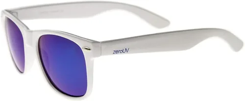 Vista 3 de zeroUV Flat Matte Reflective Flash Color Lens Large Horn Rimmed Style Sunglasses 8025