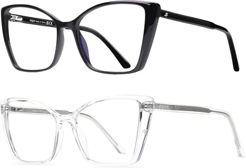 Vista 16 de Gafas de Bloqueo de Luz Azul para Mujeres, de Gran Tamaño con Estilo Ojo de Gato para Computadora y Videojuegos Antirreflejos y Anti-UV RF6204 Verde