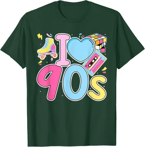 Vista 73 de I Love 90's Retro Style Nostalgia Vibe Funny 1990's Party T-Shirt Negro