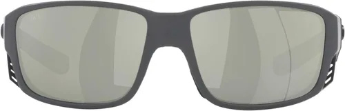 Vista 17 de Costa Man - Gafas de sol con montura negra mate, lentes de espejo azul, 2.36 pulgadas Espejo Negro/Cobre Plata 20.46 oz