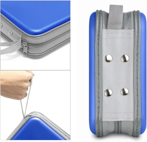Vista 3 de Siveit Funda para CD, capacidad para 40 unidades, para CD/DVD, cartera, de plástico duro, para discos de DVD, carpeta de almacenamiento para Azul