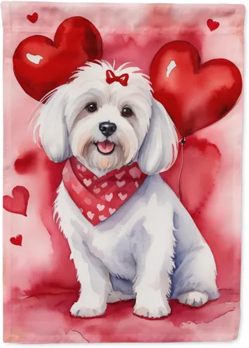 Vista 76 de Caroline's Treasures DAC5252GF Affenpinscher - Bandera de jardín con texto en inglés "My Valentine", bandera decorativa para patio exterior, patio