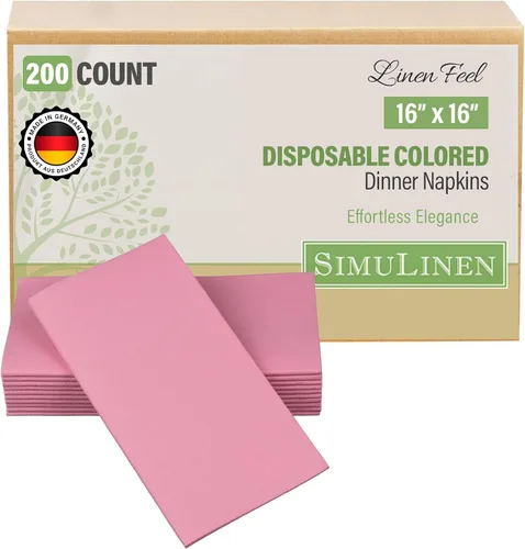 Vista 18 de SimuLinen Servilletas de Cena Desechables Amethyst - Servilletas de Papel Moradas con Sensación de Lino Similar a Tela para Bodas, de Lujo 16"x16