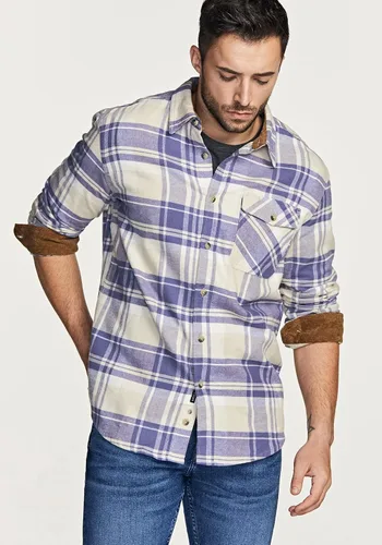 Vista 8 de CQR - Camisa de franela de algodón a cuadros con botones y manga larga para hombre, algodón cepillado suave, camisa de estilo informal