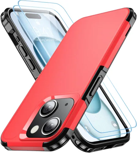 Vista 14 de Funda a prueba de golpes para iPhone 15, [Protección contra caídas de grado militar de 15 pies], con 2X [Protector de pantalla de vidrio templado]