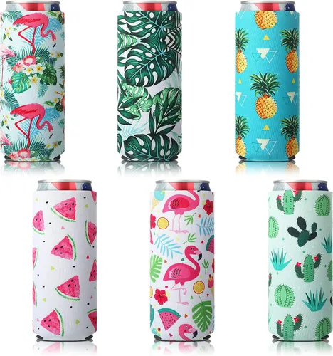 Vista 9 de BBTO Paquete de 6 fundas delgadas de neopreno para latas de bandera