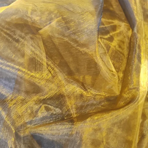 Vista 3 de Tela de organza transparente ligera de dos tonos, tela de gasa holográfica iridiscente de encaje, tela de tul oganza para vestido, fiesta, fondo