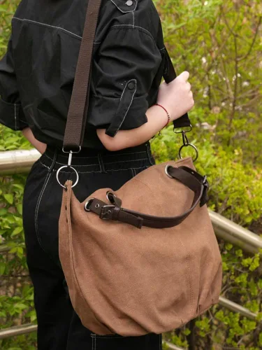Vista 2 de Bolsa de lona vintage para mujer, bolso bandolera grande, bolso cruzado de hombro, bolso casual para el trabajo, bolsos de compras