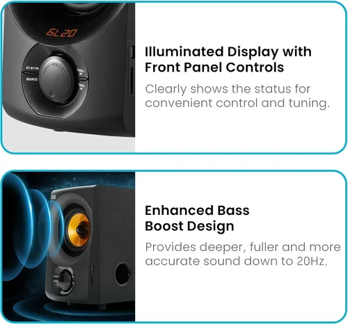 Vista 7 de Acoustic Audio AA5170 Sistema de bocinas Bluetooth 5.1 para cine en casa 700W con subwoofer de graves activos