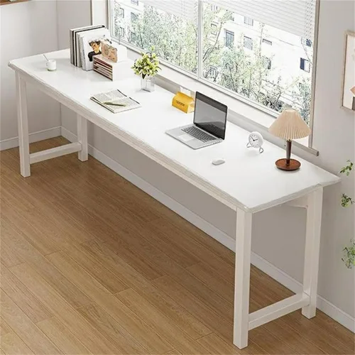 Vista 26 de Escritorio de oficina cuadrado de 15.7 pulgadas de frente a atrás, mesa larga rectangular para sala de estar, escritorio extra largo, estante