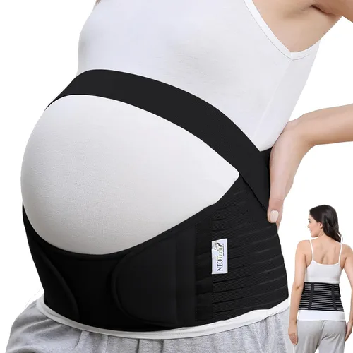 Vista 27 de NeoTech Care Cinturón de maternidad para embarazo, soporte para espalda, abdomen, cintura, pelvis (talla L, color marfil)