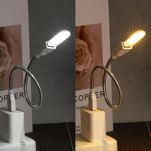 Vista 7 de PATIKIL Luces nocturnas USB, 6 piezas de 1 W, 3 cuentas de lámpara LED con 13.8 in macho a hembra, cables flexibles de cuello de cisne