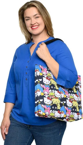 Vista 4 de Hello Kitty and Friends Tote My Melody Keroppi Chococat Tuxedo Sam Print Bag, Varios