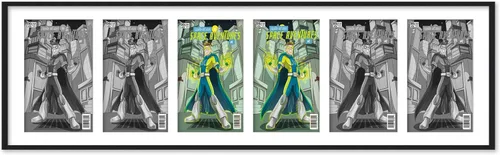 Vista 81 de Marco de cómic blanco mate para cómics publicado entre 1938 y 1955 (marco de madera maciza de cómic de la edad dorada) hecho para mostrar 4 cómics