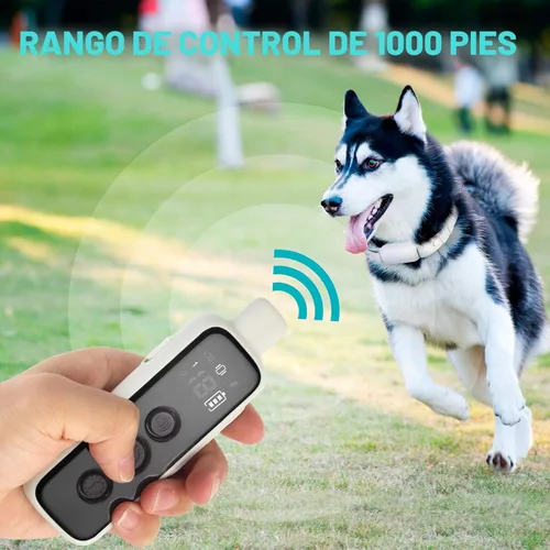 Vista 4 de Bousnic Collar de choque para perros 2 perros, (8-120 libras), collar eléctrico impermeable recargable con control remoto para perros pequeños, Gris