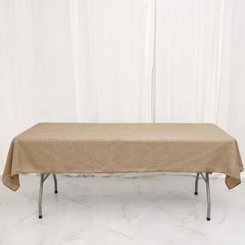 Vista 33 de Efavormart Mantel Redondo de Arpillera Sintética de Yute Natural de 90 Pulgadas - Cubierta de Mesa Rústica Boho Chic Estilo Granja para Navidad