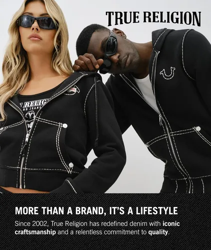 Vista 9 de True Religion - Sudadera con capucha y cremallera con logotipo de Buda para hombre