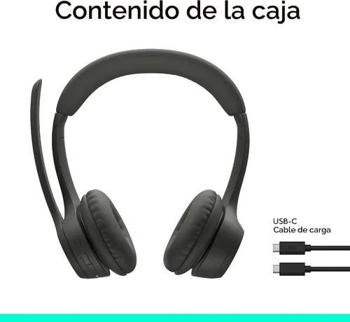 Vista 11 de Logitech Zone 301 - Auriculares inalámbricos Bluetooth con micrófono de cancelación de ruido, compatibles con Windows, Mac, Chrome, Linux, iOS