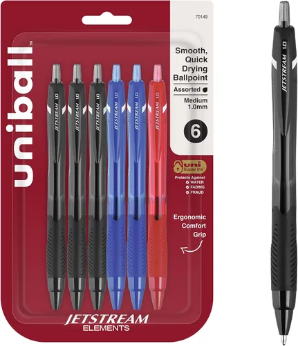 Vista 8 de Uniball Jetstream 101 - Bolígrafo de punta media (0.039 pulgadas), color rojo Hybrid ink: gel smoothness with quick-dry speed, smudge-resistant