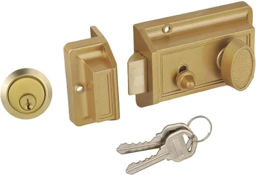 Vista 5 de Cerradura nocturna de borde para puerta frontal, color negro