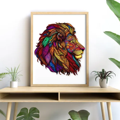 Vista 7 de CRAFTHUB Rompecabezas de madera con diseño de animales, diseño de mariposa y león intrincado para adultos y niños, tamaño grande y A3