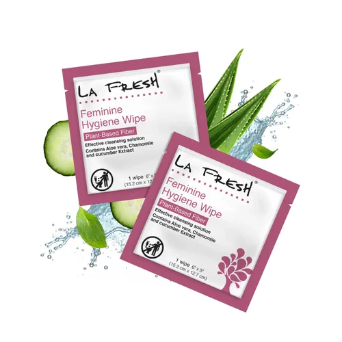 Vista 9 de LA Fresh Toallitas de higiene femenina para mujer, tamaño de viaje, paquete de 3 (30 unidades) Aloe Vera, Chamomile, Cucumber & Vitamin E Infused