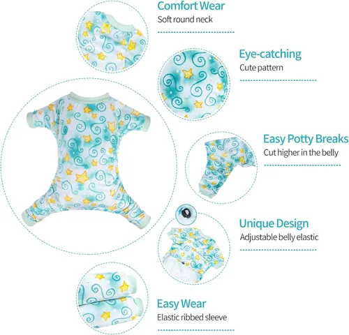 Vista 2 de CuteBone - Ropa para perros pequeños, enterizos suaves para cachorros, pijamas para perros, abrigo para mascotas, ropa para gatos, enterizo