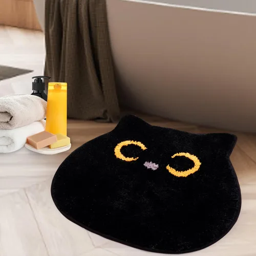 Vista 9 de Alfombra de baño – Alfombra de baño, alfombra de gato negro, tapete de baño de gato, tapete de baño antideslizante para baño, cocina, dormitorio
