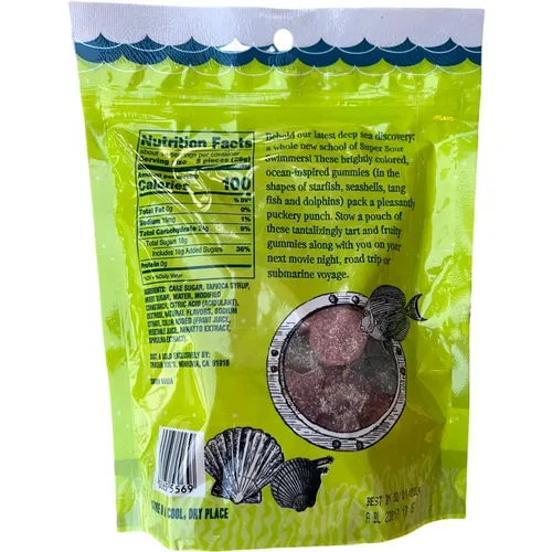 Vista 2 de Trader Joe's Super Sour Scandinavian Swimmers - Gomitas masticables (paquete de 1) sin gluten Kosher
