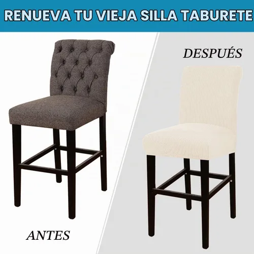 Vista 7 de Flamingo P Fundas de taburete para sillas de comedor, fundas de asiento de tela jacquard elástica con parte inferior elástica extraíble, juego de 2