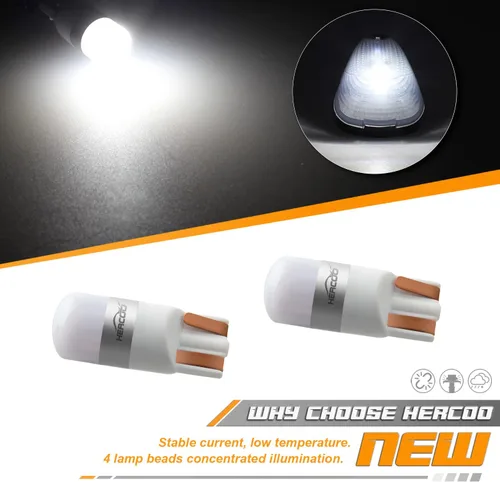 Vista 4 de HERCOO Luces LED para techo ahumado en blanco, compatibles con luces de señalización de cabina y despeje en vehículos Ford F250 F350 F450 F550 Super
