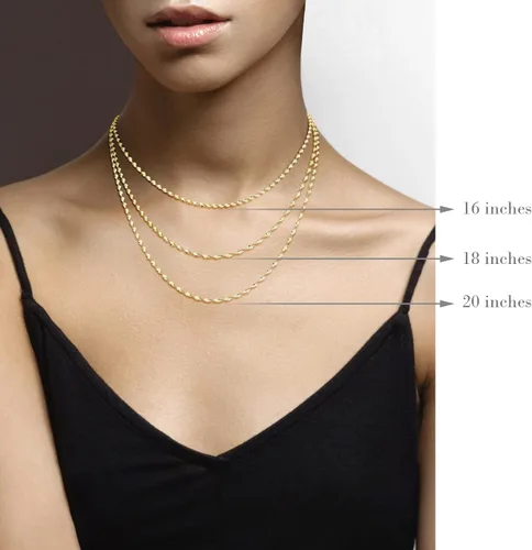 Vista 5 de Miabella 925 Sterling Silver Italian Solid 2.5mm Two-Tone Twisted Herringbone Chain Necklace for Women Made in Italy