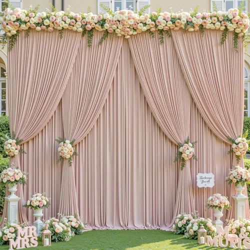 Vista 21 de Cortinas de fondo azul bebé de 8 x 10 pies para bodas, cortinas de fondo de poliéster sin arrugas, para baby shower, fiestas de cumpleaños
