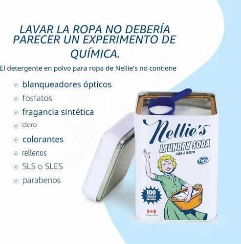 Vista 3 de Nellie's jabón natural de carbonato de sodio para ropa, 3.3 libras