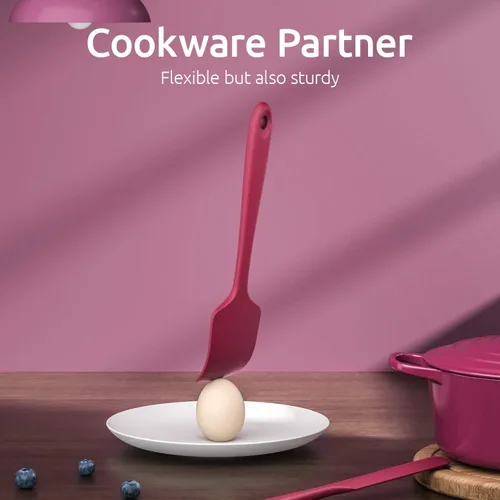 Vista 5 de U-Taste Juego de espátulas de silicona con 480 grados Fahrenheit resistente al calor (rojo)