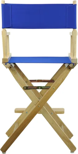 Vista 3 de Casual Home - Silla de director de 24.0 in, marco natural con lienzo azul real, altura de mostrador