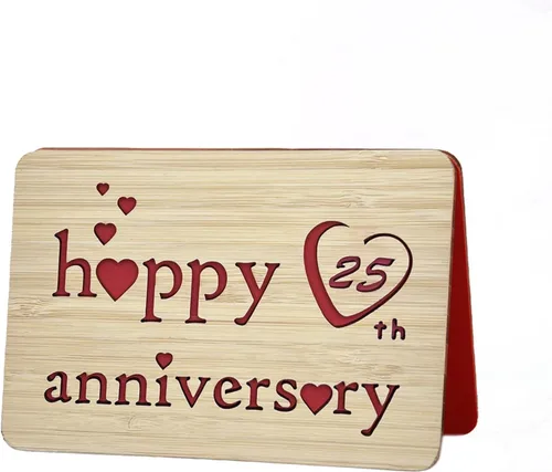 Vista 14 de Tarjeta de felicitación de madera para el primer aniversario, hecha a mano, 1 año, aniversario de boda, tarjeta de primer aniversario para ella, él