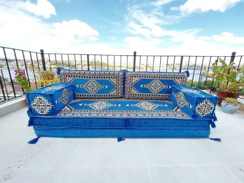 Vista 2 de arabicsofa Sofá de asiento árabe de 8 pulgadas de grosor - Cojines de suelo turcos modulares con sofá otomano